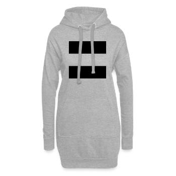 Balken, quer gestreift - Hoodie-Kleid - Grau meliert - Vorne