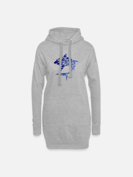 bigfish - Hoodie-Kleid - Grau meliert