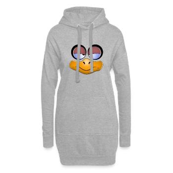 genervter Blick - Hoodie-Kleid - Grau meliert - Vorne