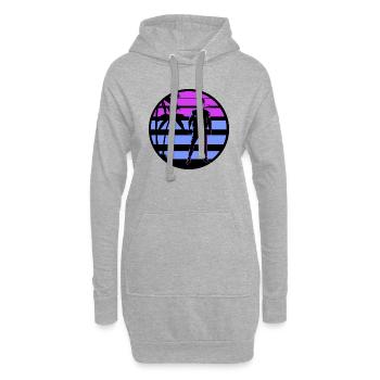 miami kung fu - Sweat-shirt à capuche long Femme - gris chiné - Devant