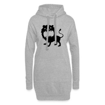 Löwe - Hoodie-Kleid - Grau meliert - Vorne