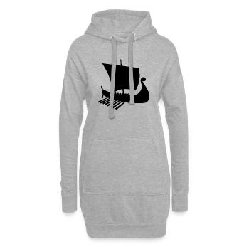 viking boat de - Hoodie-Kleid - Grau meliert - Vorne