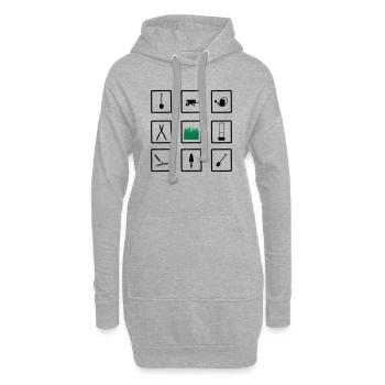 gardening icons - Hoodie-Kleid - Grau meliert - Vorne