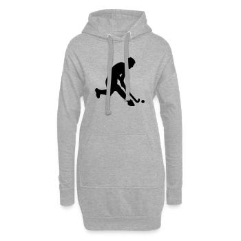 herrenhockey_1c - Sweat-shirt à capuche long Femme - gris chiné - Devant