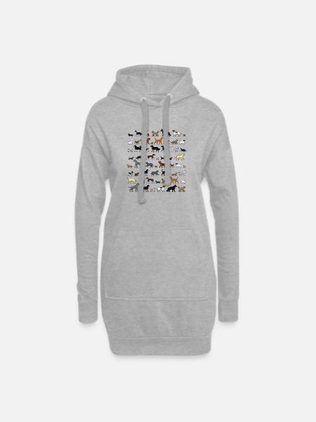 Viele Hunde gehen 2 - Hoodie-Kleid - Grau meliert