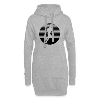 running man seitlich Läufer im Kreis - Hoodie-Kleid - Grau meliert - Vorne