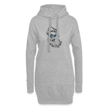 drôle hipster - Sweat-shirt à capuche long Femme - gris chiné - Devant