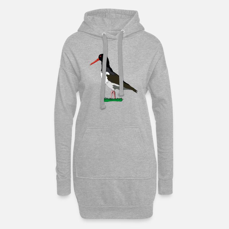 Austernfischer - Hoodie-Kleid - Grau meliert
