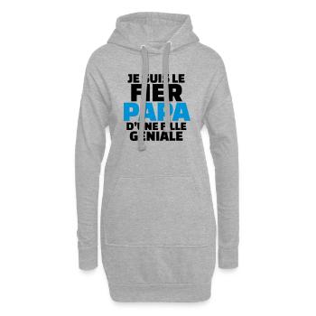 le fier papa d'une fille géniale - Sweat-shirt à capuche long Femme - gris chiné - Devant