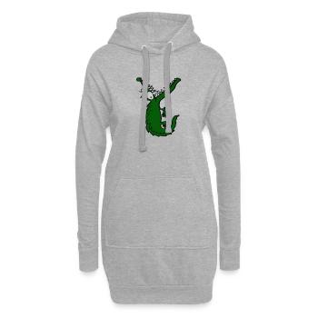 Hungriges Krokodil - Hoodie-Kleid - Grau meliert - Vorne