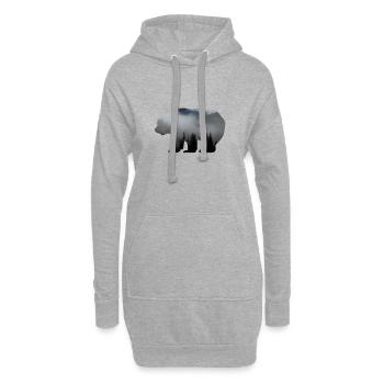 Waldbewohner / Natur Bär Wald Baum - Hoodie-Kleid - Grau meliert - Vorne