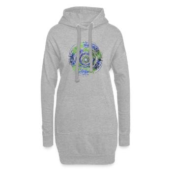 Music Circle Blau Grün - Hoodie-Kleid - Grau meliert - Vorne