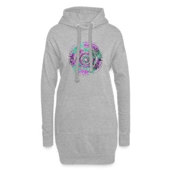 Music Circle Lila Grün - Hoodie-Kleid - Grau meliert - Vorne
