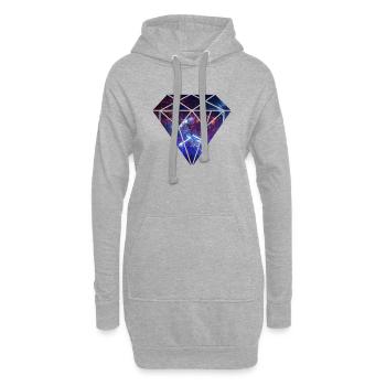 Space Diamond Nebula - Hoodie Dress - heather grey - Front