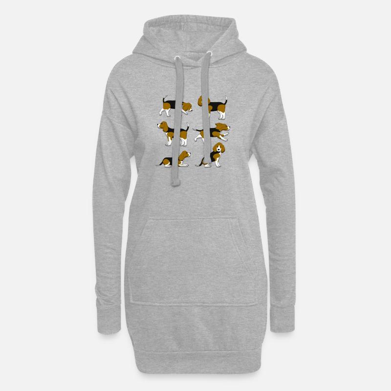 Beagle Auswahl - Hoodie-Kleid - Grau meliert
