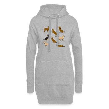 Chihuahua - Hoodie-Kleid - Grau meliert - Vorne