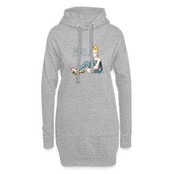 Woman top - Sweat-shirt à capuche long Femme - gris chiné - Devant