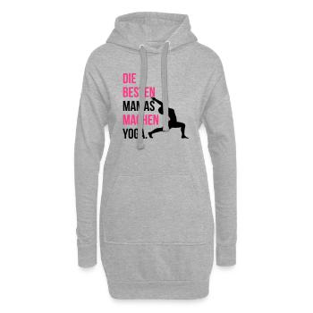 Die besten Mamas machen Yoga - Hoodie-Kleid - Grau meliert - Vorne