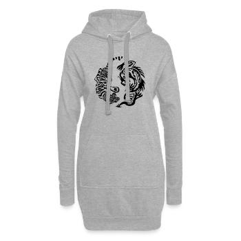 Drachentiger - Hoodie-Kleid - Grau meliert - Vorne