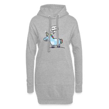 horny unicorn - Hoodie-Kleid - Grau meliert - Vorne