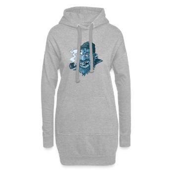 marin - Sweat-shirt à capuche long Femme - gris chiné - Devant