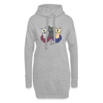 praisethecyclopscats - Hoodie-Kleid - Grau meliert - Vorne
