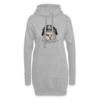 L'ACADÉMIE DU CAT PIRATE - Sweat-shirt à capuche long Femme - gris chiné - Devant