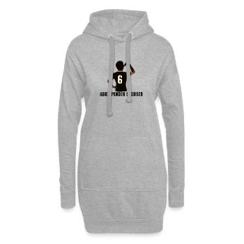 Abkippender Sechser 1 - Hoodie-Kleid - Grau meliert - Vorne