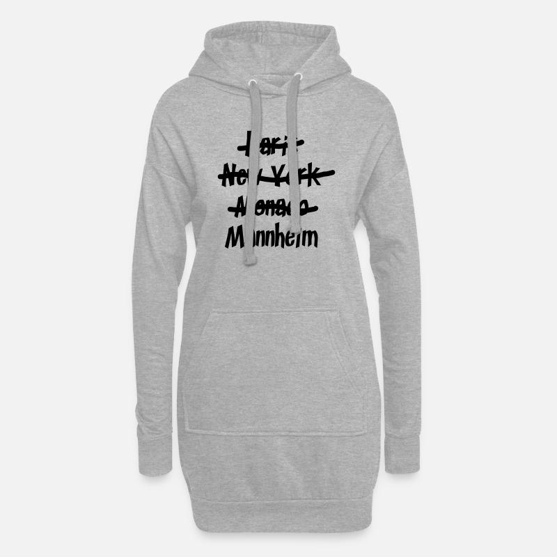 Paris, New York... Mannheim - Hoodie-Kleid - Grau meliert