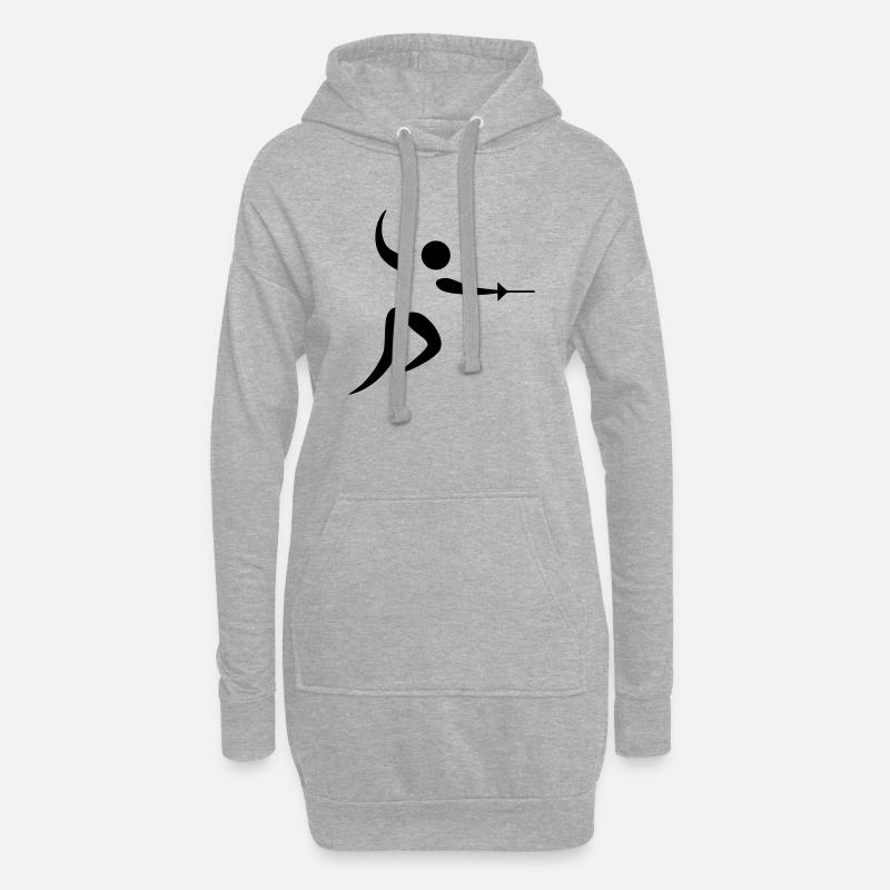 fencing os - Hoodie-Kleid - Grau meliert
