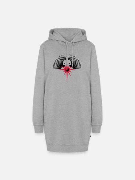 BUDDHA Stern - Hoodie-Kleid - Grau meliert