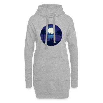 une nuit en mer - Sweat-shirt à capuche long Femme - gris chiné - Devant