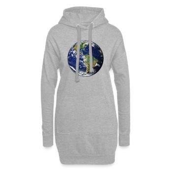 Erdkugel - Hoodie-Kleid - Grau meliert - Vorne