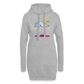 Pluie - Sweat-shirt à capuche long Femme - gris chiné - Devant