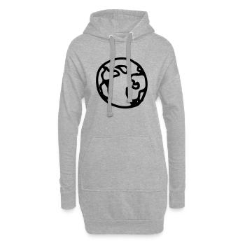 Welt,Land,Geografie,Karte,Erde,global,Ozean,Welt - Hoodie-Kleid - Grau meliert - Vorne