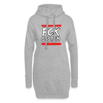 FCK SYSTEM - Hoodie-Kleid - Grau meliert - Vorne