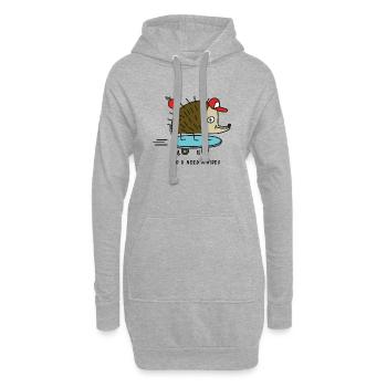 Skater Igel by Cheslo - Hoodie-Kleid - Grau meliert - Vorne