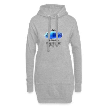 Meilleur papi - Sweat-shirt à capuche long Femme - gris chiné - Devant