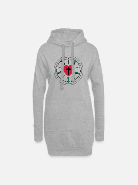 Jesus - Sweat-shirt à capuche long Femme - gris chiné