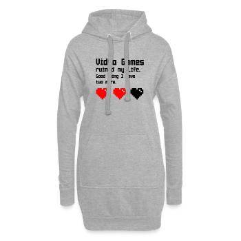 Jeux vidéo - Sweat-shirt à capuche long Femme - gris chiné - Devant