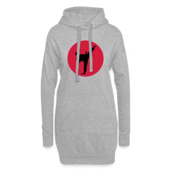 Kampfsport, Kick - Hoodie-Kleid - Grau meliert - Vorne