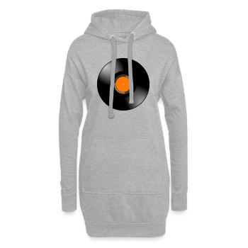 vinyle - Sweat-shirt à capuche long Femme - gris chiné - Devant