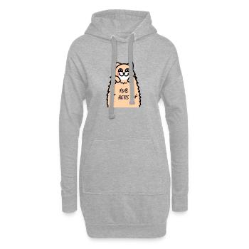 Witziges Katzen Design - Hoodie-Kleid - Grau meliert - Vorne