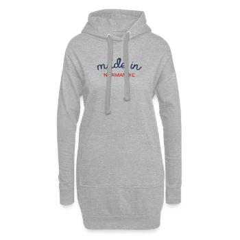 Made in Normandie - Sweat-shirt à capuche long Femme - gris chiné - Devant