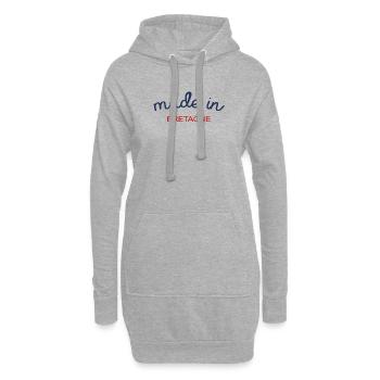 Made in Bretagne - Sweat-shirt à capuche long Femme - gris chiné - Devant