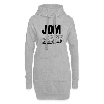 jdm car - Sweat-shirt à capuche long Femme - gris chiné - Devant