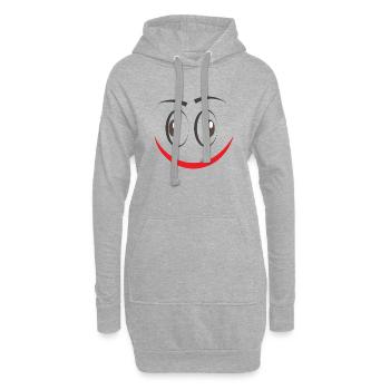 lustiges gesicht - Hoodie-Kleid - Grau meliert - Vorne