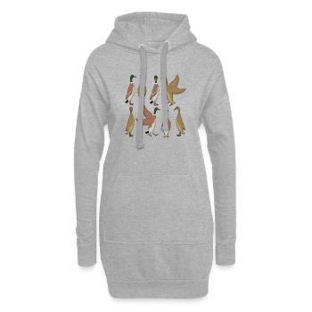 Sélection de canard en cours d’exécution - Sweat-shirt à capuche long Femme - gris chiné - Devant