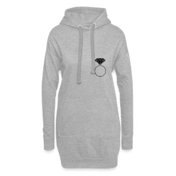 marié - Sweat-shirt à capuche long Femme - gris chiné - Devant