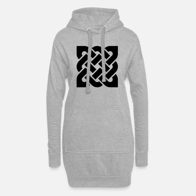 Celtic Square Knot - solid - Hoodie Dress - heather grey